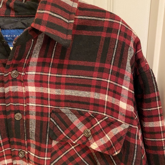 TOWNCRAFT Men’s Large Quilted Lined Flannel Shirt Jacket Shacket Plaid Chore - Picture 3 of 11